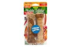 Nylabone Healthy Edibles All-Natural Long Lasting Turkey and Apple Dog Chew Treats 2 Count Wolf - Up To 35 Lb