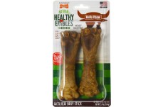 Nylabone Healthy Edibles Bully Chews Natural Dog Treats Made With Real Bully Stick 2 Count Giant - Up To 50 Lb