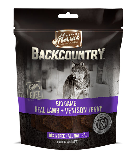 Merrick Backcountry Big Game Real Lamb and Venison Jerky 4.7 Oz.(Case Of 6)