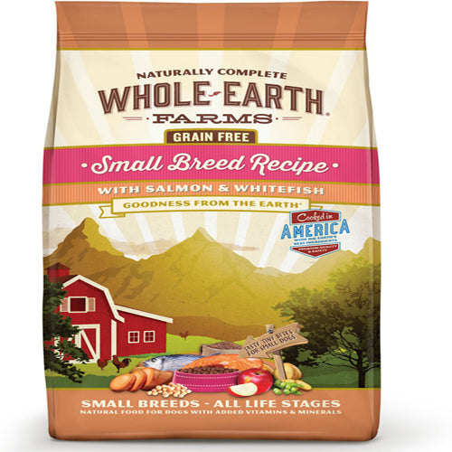 Whole Earth Farms Dog Grain Free Small Breed Salmon and Whitefish 4Lb