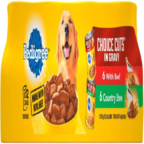 Pedigree Choice Cuts Beef and Country Stew Combo Canned Dog Food 158.7 Oz, 12 Pk