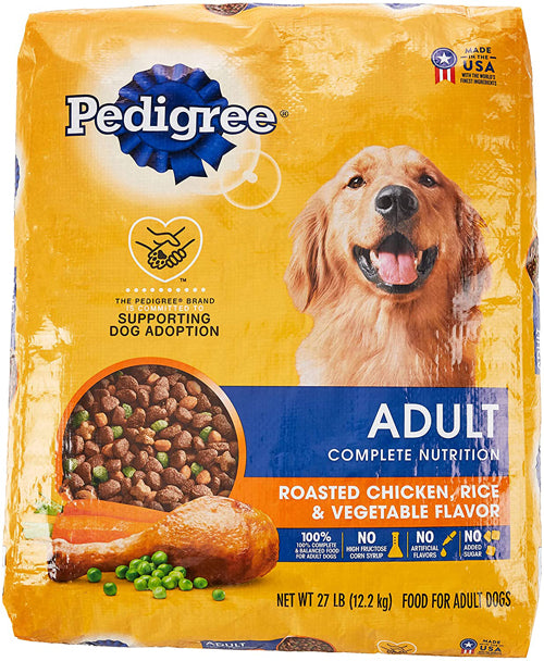 Pedigree Complete Nutrition Adult Dry Dog Food Roasted Chicken, Rice,  Vegetable, 1ea/27 lb