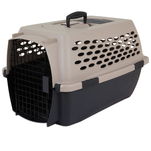 Petmate Vari Dog Kennel Hard-Sided Taupe, Black 24 in