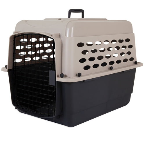 Petmate Vari Dog Kennel Hard-Sided Taupe, Black 28 in