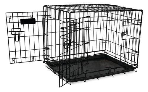 Petmate 2 Door Training Retreat Dog Kennel Hard-Sided Black 24 in