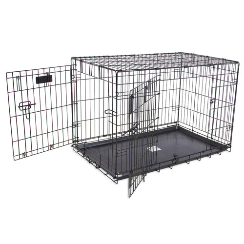 Petmate 2 Door Training Retreat Dog Kennel Hard-Sided Black 30 in