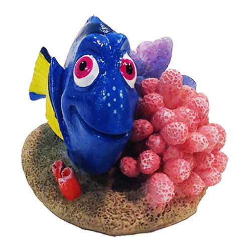 Disney Finding Dory Aquarium Statue With Coral Dory With Coral Blue, Brown, Pink Medium
