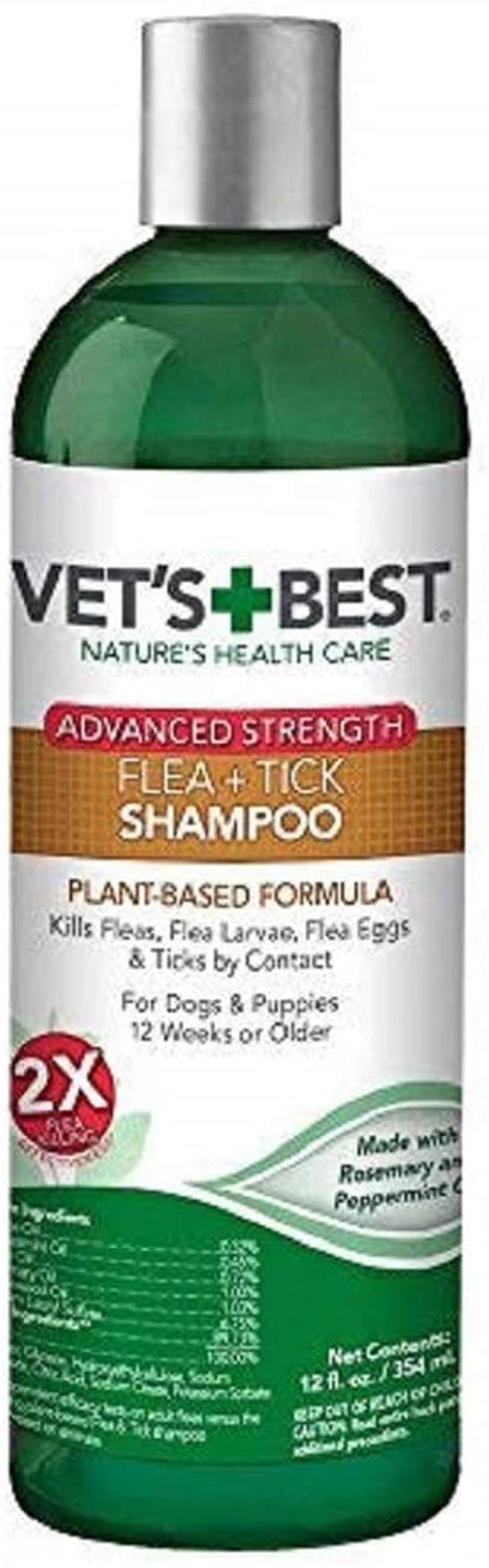Vet's Best Flea & Tick Advanced Strength Shampoo for Dogs 12 fl. oz