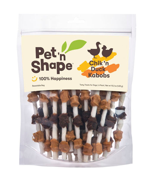 Pet 'N Shape Chik'n and Duck Kabobs Dog Treats 16oz