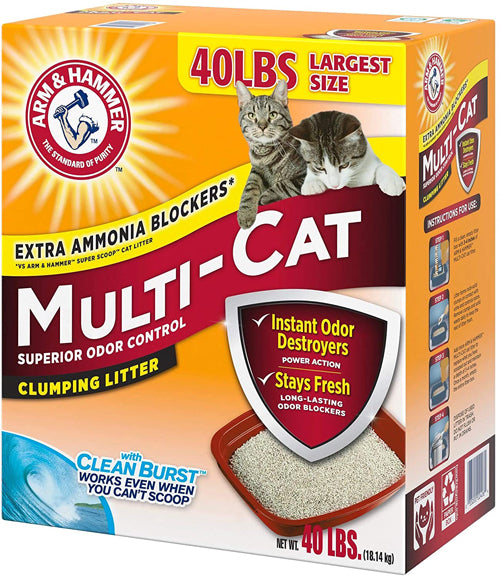 Arm & Hammer Multi-Cat Strength Clumping Cat Litter 40 lb