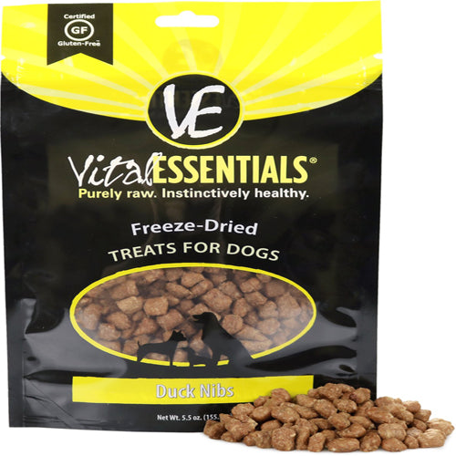 Vital Essentials Duck Nibs Freeze-Dried Raw Dog Treats, 5.5Oz