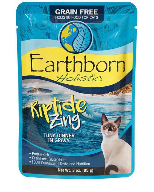 Earthborn Cat Grain-Free Riptide Zing Tuna Dinner in Gravy Pouch 3oz. (Case of 24)