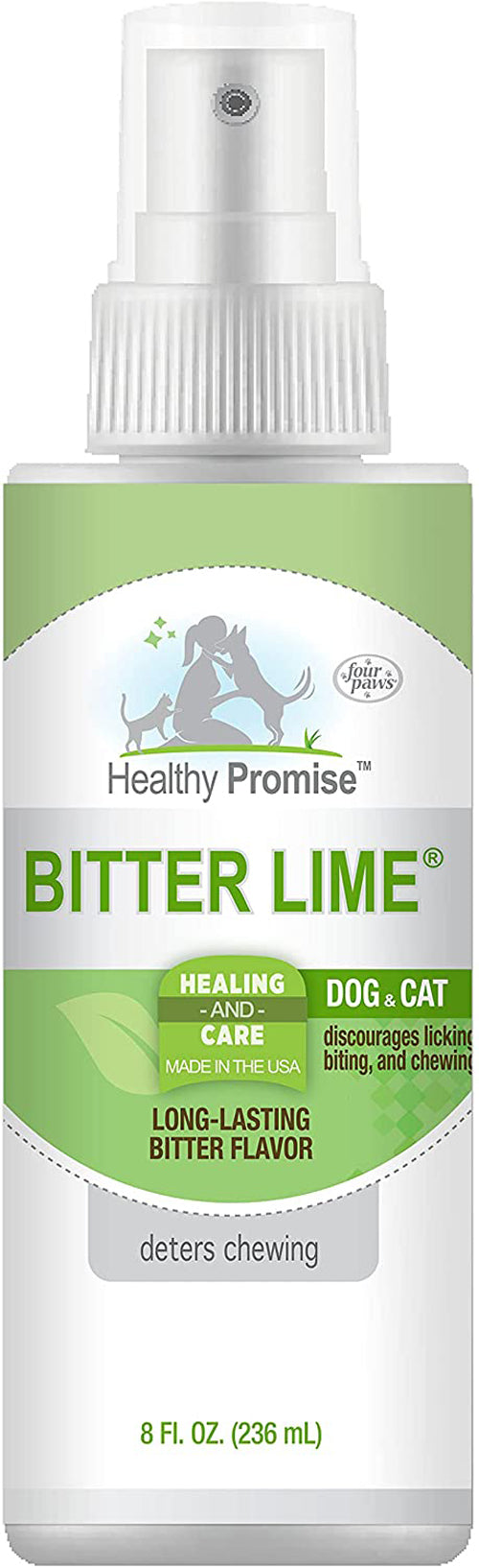 Four Paws Healthy Promise Bitter Lime Anti Chew Spray for Dogs and Cats Bitter Lime Flavor 8 Ounces