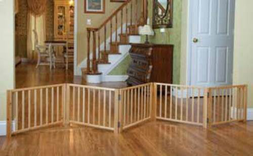 Four Paws Expandable Dog Gate, Wood Gate for Dogs, 3-Panel 24-68" W x 17" H