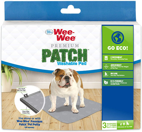 Four Paws Wee-Wee Premium Patch Reusable Pee Pad for Dogs, 3 Count Standard 22" x 23"