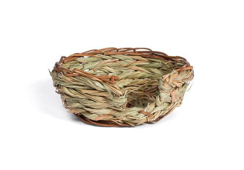 Prevue Pet Products Oval Basket Nest for Small Animals Oval Pet Nest Natural Grass Small