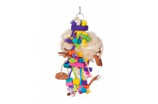 Prevue Pet Products Bodacious Bites Tough Puff Bird Toy Multi-Color 7 in x 17 in