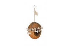 Prevue Pet Products Naturals Coco Hideaway with Shells Bird Toy Earth Tone Brown 5 in x 11.38 in