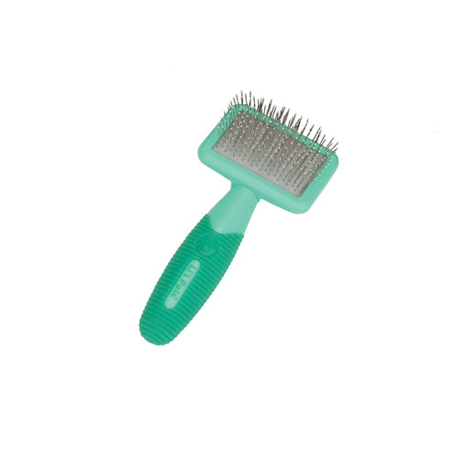 Lil Pals Slicker Dog Brush with Coated Tips Blue, Green One Size