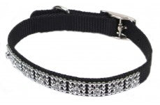 Coastal Nylon Jeweled Collar Black 3/8X10In