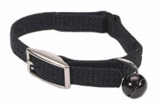 Coastal Sassy Snag-Proof Nylon Safety Cat Collar Black 3/8X8In