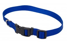 Coastal Adjustable Nylon Dog Collar with Plastic Buckle Blue 3/4 in x 14-20 in