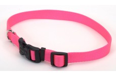 Coastal Adjustable Nylon Collar With Tuff Buckle Neon Pink 1X18-26In