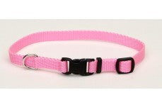 Coastal Adjustable Nylon Collar With Tuff Buckle Bright Pink 3/8X12In