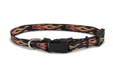 Coastal Lil Pals Adjustable Patterned Collar Flames 5/16X6-8In