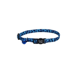 Coastal Safe Cat Fashion Adjustable Breakaway Collar Blue Leopard 3/8X12In