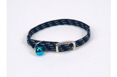 Lil Pals Elasticized Safety Kitten Collar with Reflective Threads Blue 3/8 in x 8 in