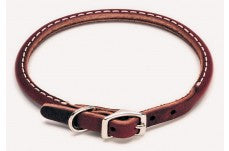 Circle T Latigo Leather Round Dog Collar Brown 3/8 in x 12 in
