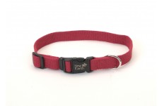 Coastal New Earth Soy Soy Adjustable Dog Collar Cranberry 5/8 In X 8-12 In