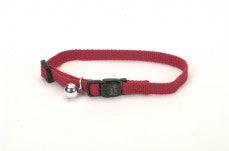 Coastal New Earth Soy Adjustable Breakaway Cat Collar Cranberry 3/8X8-12In