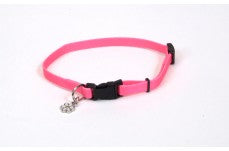 Coastal Lil Pals Adjustable Nylon Collar Neon Pink 5/16X8-12In