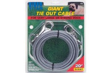 Coastal Titan Giant Cable Tie Out With Nickel Plated Snaps Silver 20Ft