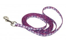 Coastal Lil Pals Patterned Leash With E-Z Snap Light Blue Paw 5/16X6Ft