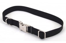 Coastal Adjustable Nylon Collar With Coastal Titan Metal Buckle Black 5/8X14In