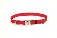 Coastal Adjustable Nylon Collar With Coastal Titan Metal Buckle Red 5/8X14In