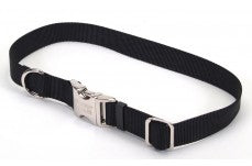 Coastal Adjustable Nylon Collar With Coastal Titan Metal Buckle Black 1X18-26In
