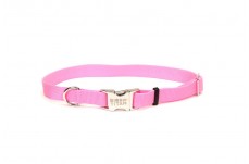 Coastal Adjustable Nylon Collar With Coastal Titan Metal Buckle Bright Pink 1X14-20In