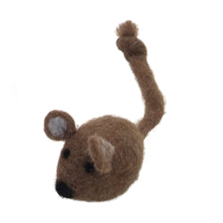 Coastal Pet Products Coastal Rascals Handcrafted Wool 5 Inch Brown Mouse