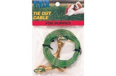 Coastal Titan Puppy Tie Out Cable With Brass Plated Snaps Green 12Ft