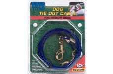 Coastal Titan Medium Cable Tie Out With Brass Plated Snaps Blue Medium 10Ft