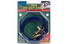 Coastal Titan Medium Cable Tie Out With Brass Plated Snaps Blue Medium 15Ft