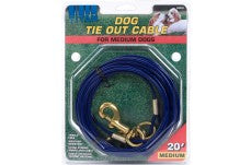 Coastal Titan Medium Cable Tie Out With Brass Plated Snaps Blue Medium 20Ft