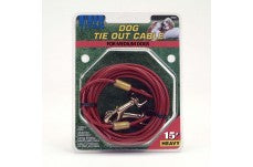 Coastal Titan Heavy Cable Tie Out With Brass Plated Snaps Red Heavy 15Ft