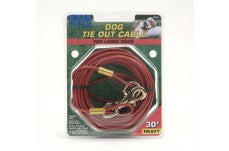 Coastal Titan Heavy Cable Tie Out With Brass Plated Snaps Red Heavy 30Ft