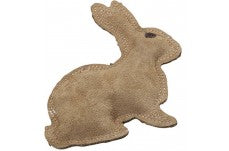 Dura-Fused Leather & Jute Dog Toy Rabbit Brown Small