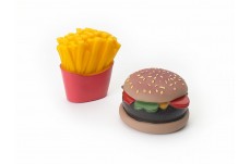 Spot Vinyl Burger & Fries Dog Toy Hamburger Assorted 2 Pack